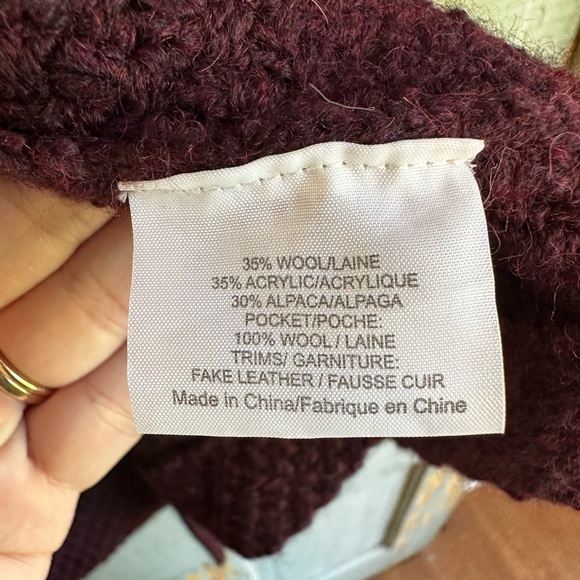 Tory Burch Plum Colette Wool Blend Sweater Coat - Picture 9 of 10